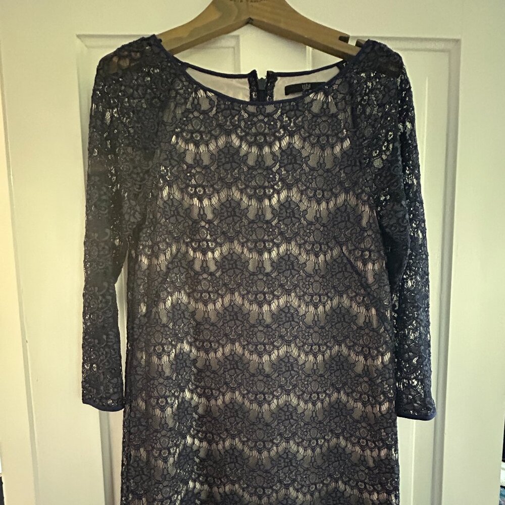 Tibi Navy Lace Sheath Dress - Gorgeous Fit